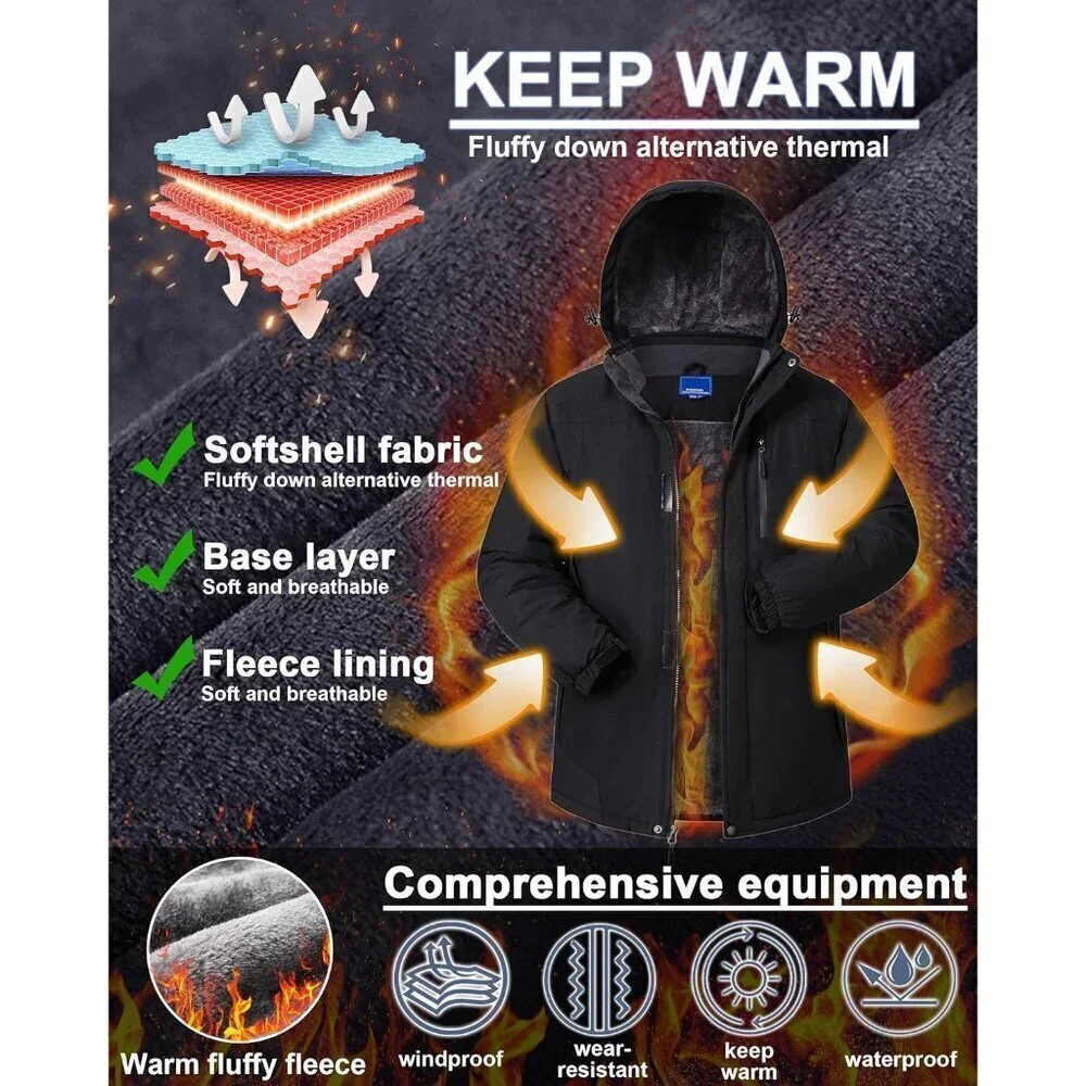 Winter Jackets Coats for Men Waterproof Ski Snow Coat